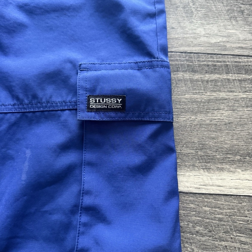Y2K Stussy Cargo Pants Utility Wide Leg Baggy Streetwear Cotton Blend Womens 5 - Picture 3 of 16